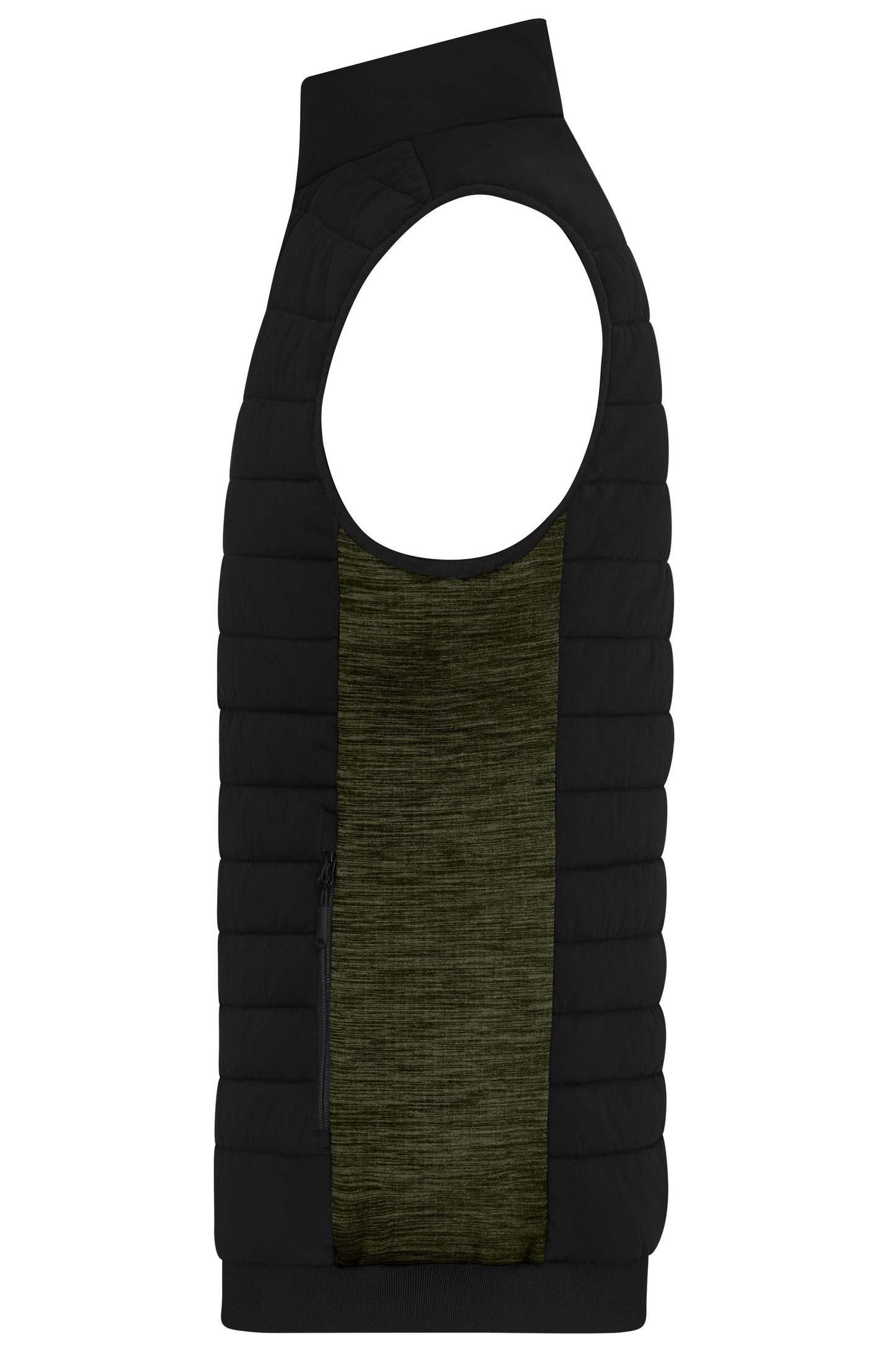 Men's Padded Hybrid Vest 310g/m² (black/olive-melange)