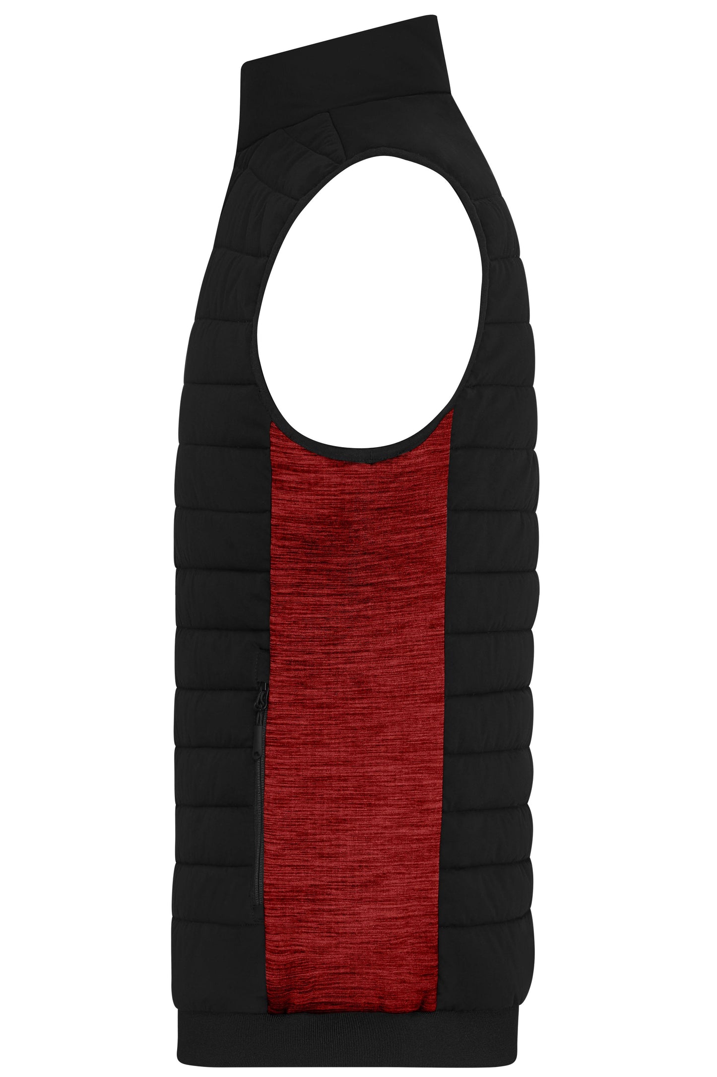 Men's Padded Hybrid Vest 310g/m² (black/red-melange)