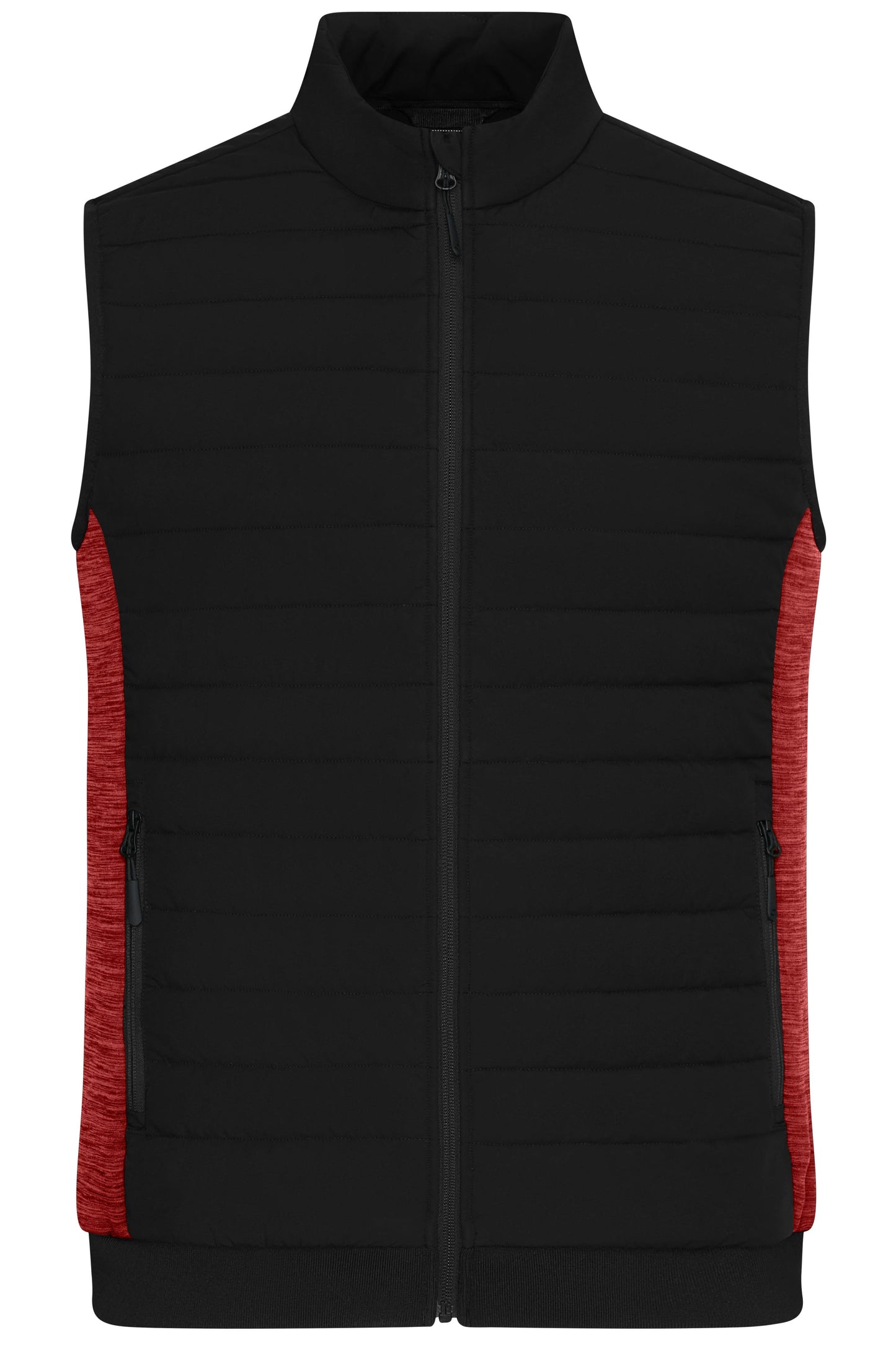Men's Padded Hybrid Vest 310g/m² (black/red-melange)