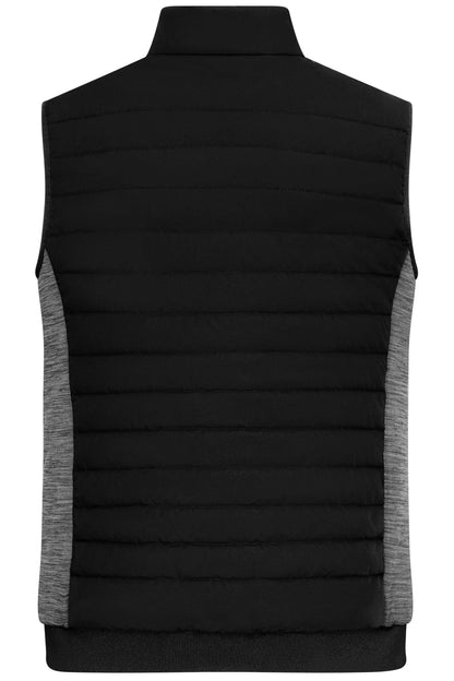 Men's Padded Hybrid Vest 310g/m² (black/carbon-melange)