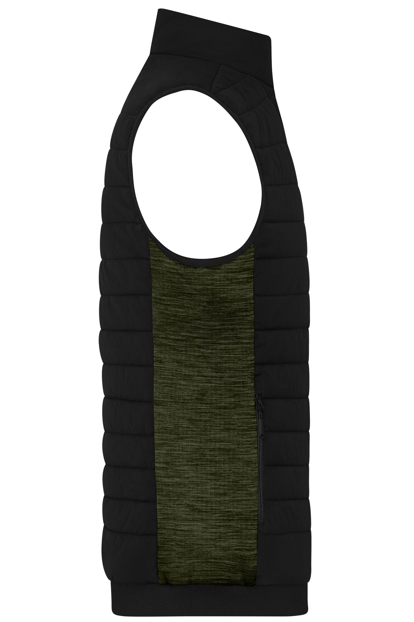 Men's Padded Hybrid Vest 310g/m² (black/olive-melange)