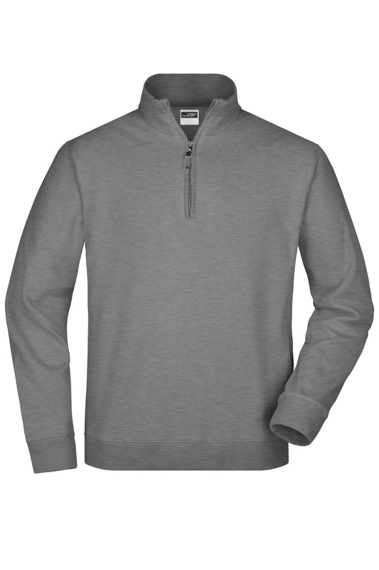 Round-Neck Zip 300g/m² (sports-grey)