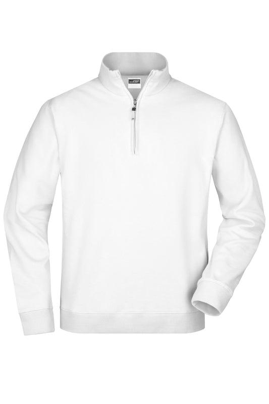 Round-Neck Zip 300g/m² (white)